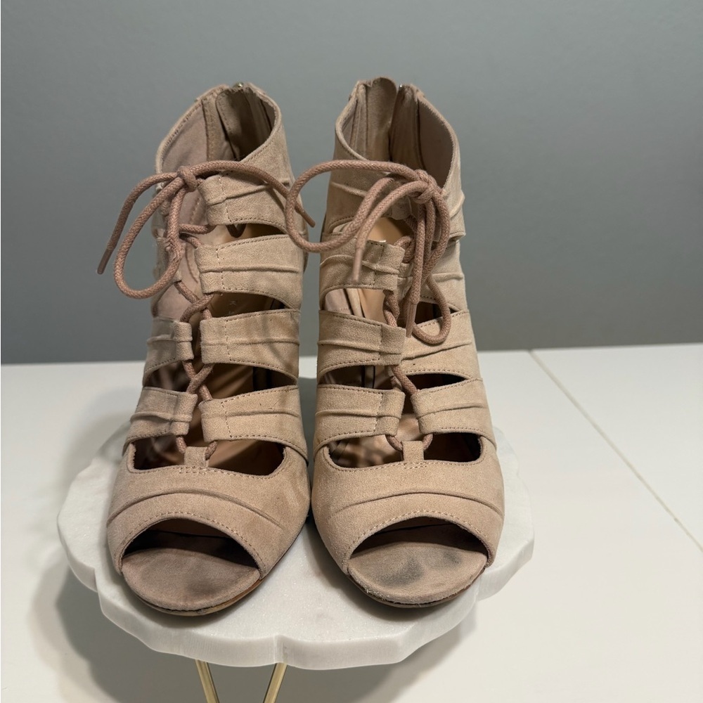 Kelly & Katie Nude Strappy Heels
